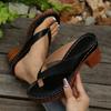 Women'S Stylish Summer Slide Sandals - Casual Open-Toe Design with Flip Flops Black Cover Upper & Inner Slip-On Platform Shoes