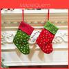 Christmas Stockings Decoration Gift Bag In Red And Green High-quality Fabric