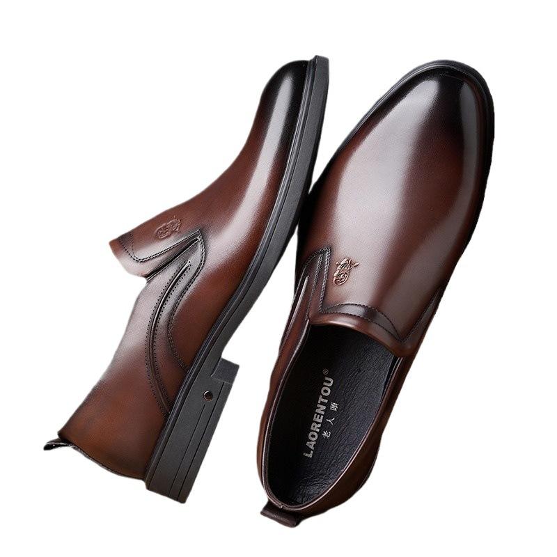 Kopfleder Schuhe Herren Echts Leder Beste Schicht Rindsleder Business Formell Herren Schuhe Weiche Textur Leder Weiche Textur Sohle Freizeit Leder Schuhe