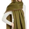 Winter imitation cashmere thickened warm scarf women's wear dual-purpose versatile skin-friendly and comfortable widened plaid fringed scarf