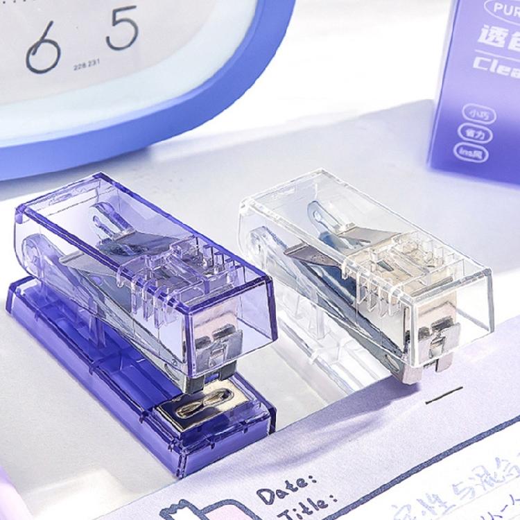 Clear Mini Stapler 10 Sheets Capacity with 1000Pcs Staple Light Weight Portable Stapling Machine for Office School Home