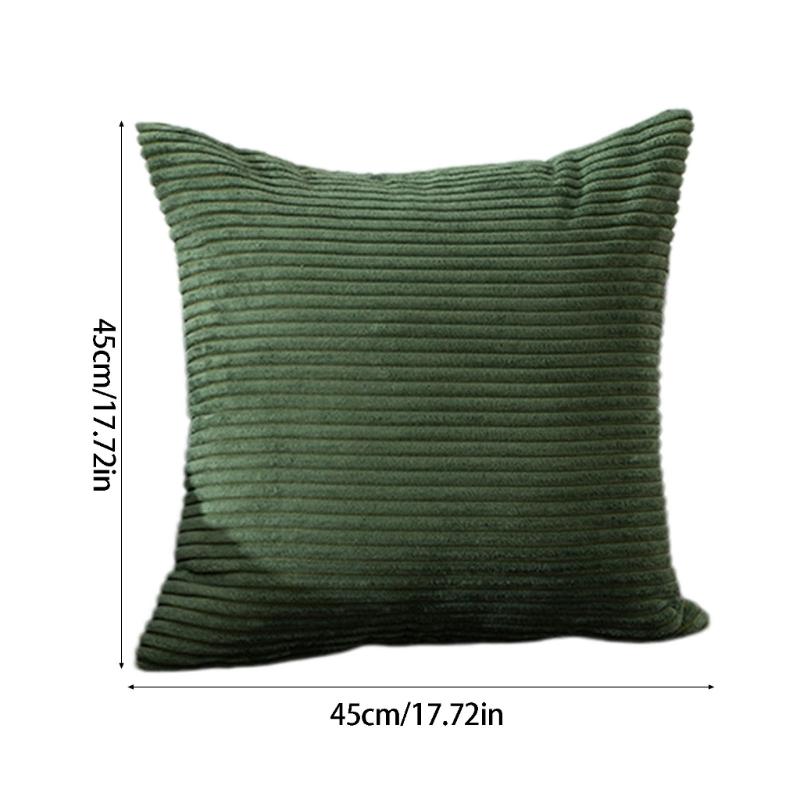 Housse de coussin décorative 45 x 45 cm en tissu côtelé avec ouverture dissimulée pour lit Chaise Siège de fenêtre Style