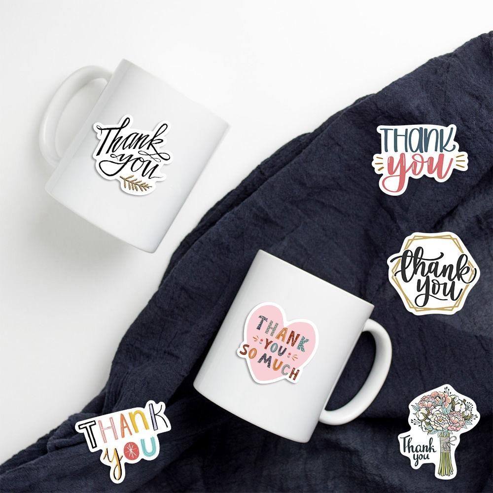 50 Inspirational Thank You Stickers Decorate The Suitcase Notebook Waterproof and Not Repeating Stickers