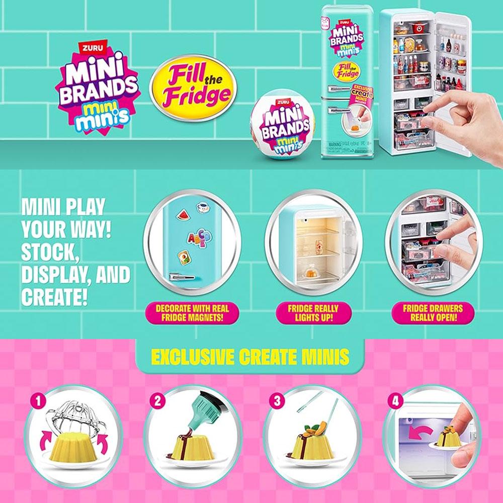 ZURU Mini Brands Mâncare Umple Frigiderul Seria 1 Plauset Brands Casulă de Casă Creând DIY O Bucătărie Mini MasterChef Seria de Mâncare