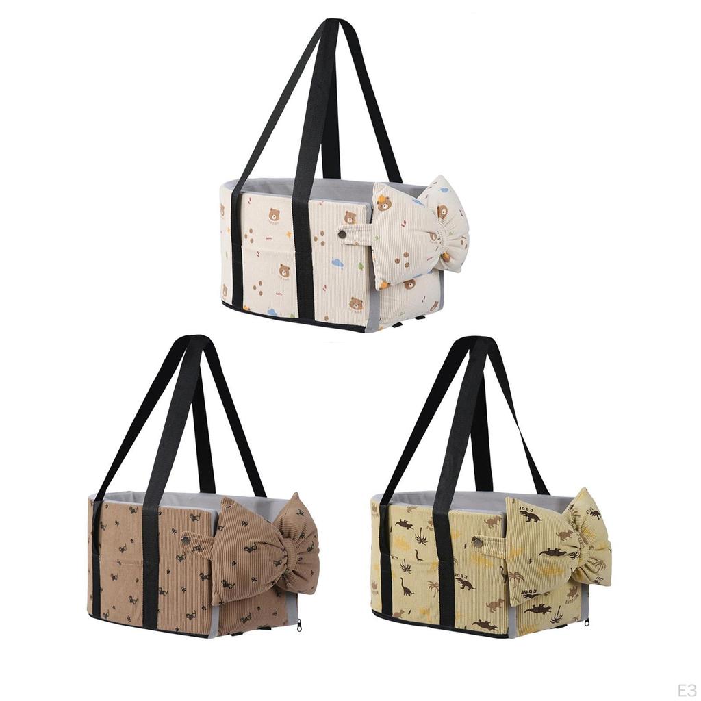Dog Car Seats Sturdy Handbag Comfortable Removable Washable Pet Booster Seat beige