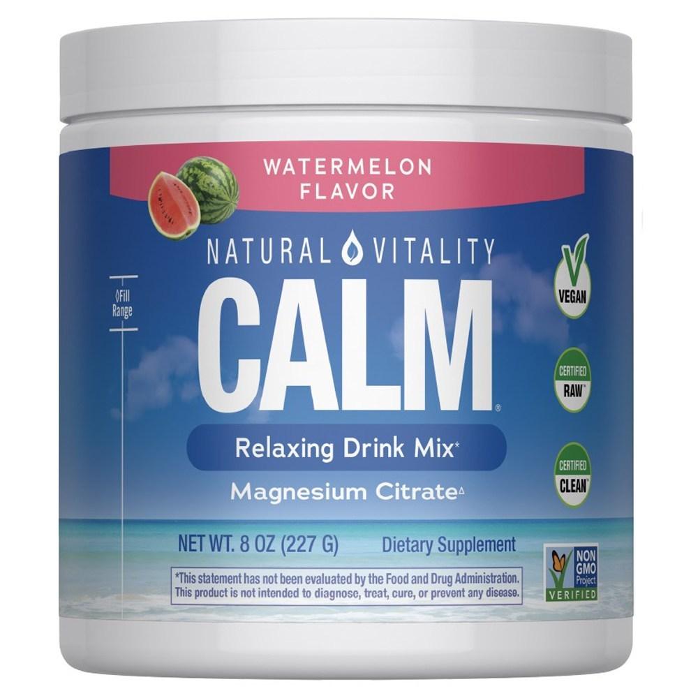 Natural Vitality Calm Magnesium Citrate Relaxing Drink Mix Watermelon Flavor 1 pcs 227g