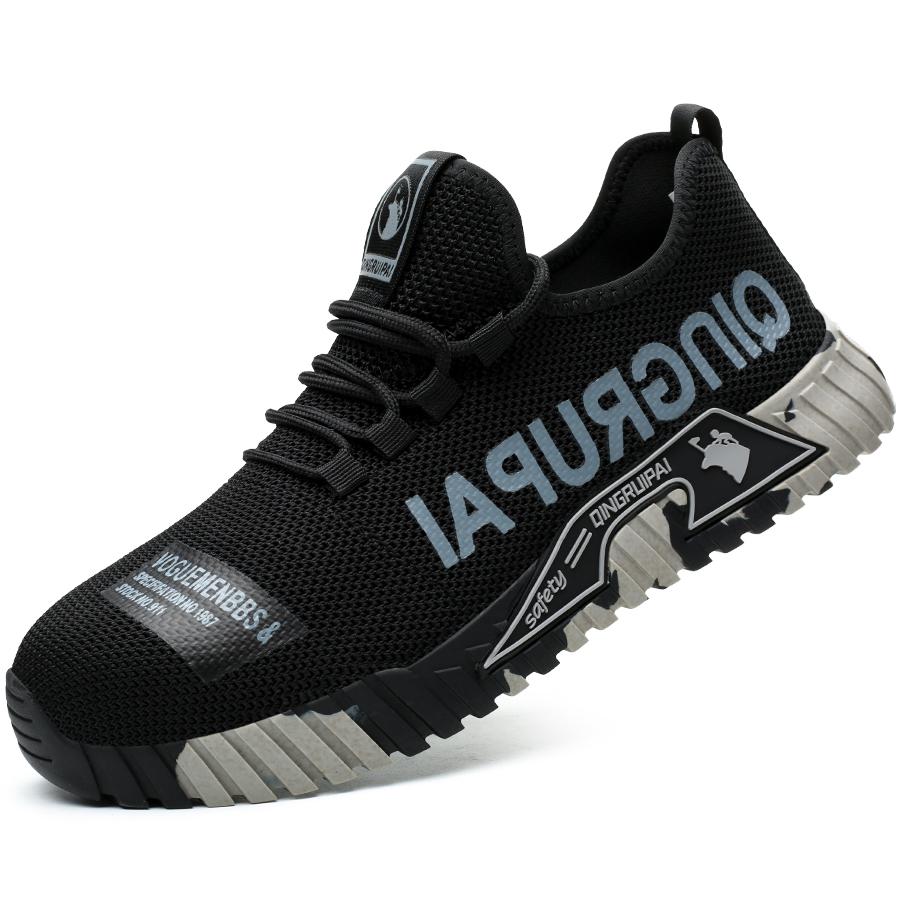 Fashion Men'S Safety Shoes Anti-Smash Anti Puncture Work Sneakers Steel Toe Shoes Anti Slip Wear-Resistant Indestructible Shoes