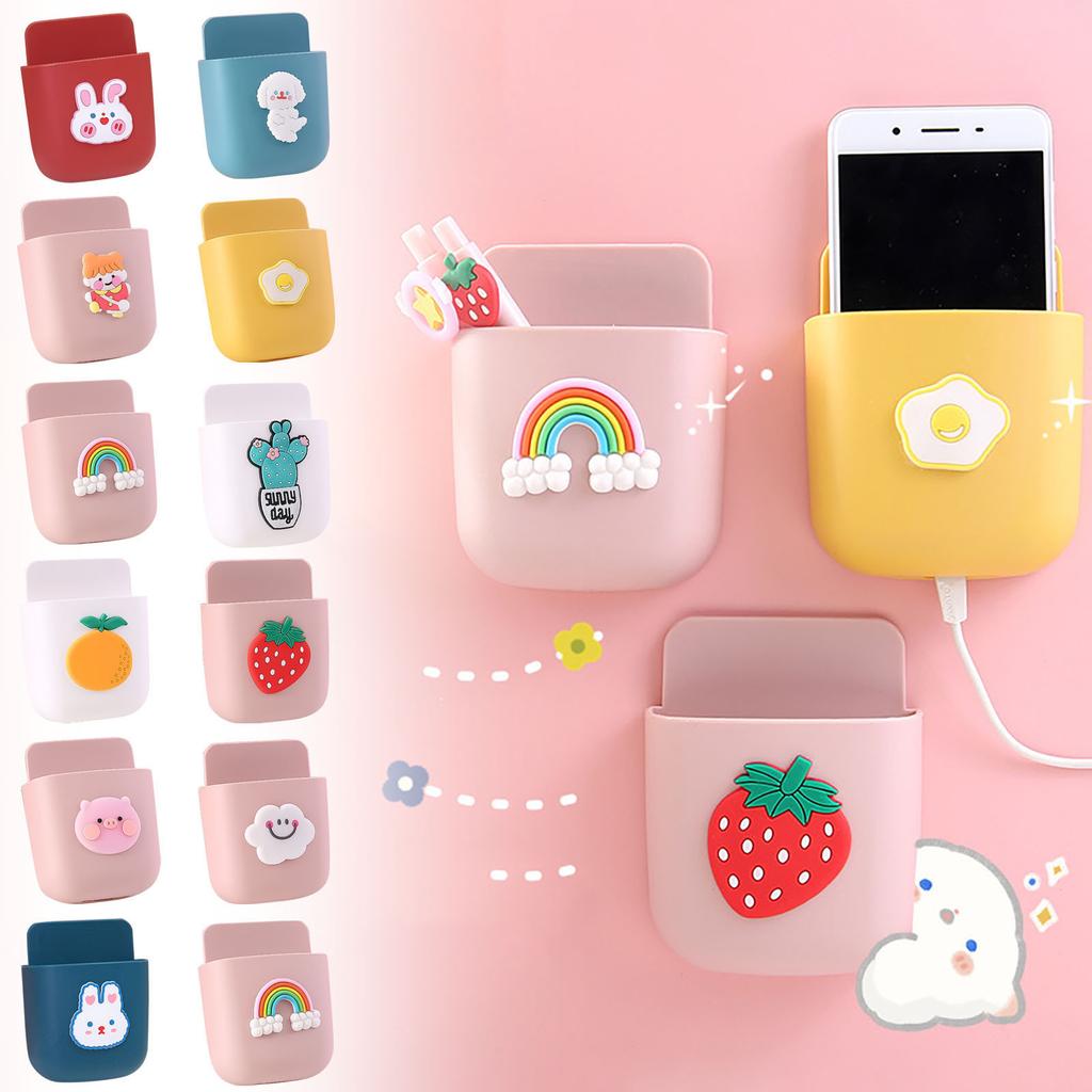 Wand montiert Aufbewahrungsbox Fernbedienung Organizer Handy Stecker Halter Rack