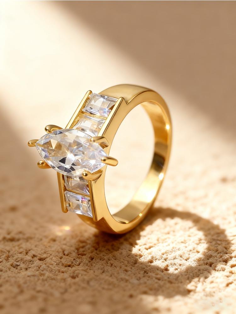 925 Sterling Silver Fashion Luxury Marquise Rectangle Zircon Ring For Women Engagement Wedding High Quality Fine Jewelry
