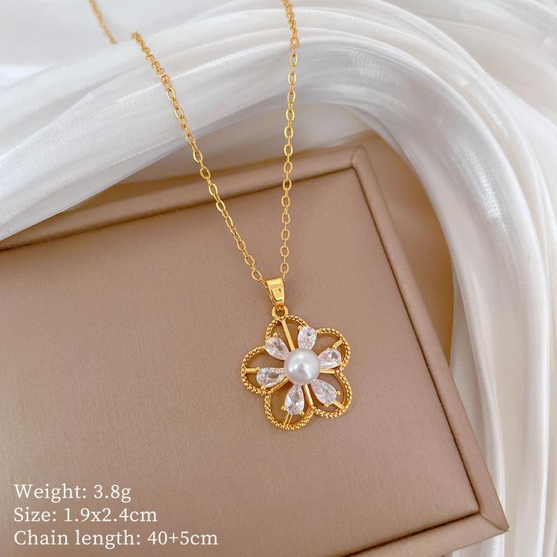 Mickey Head Heavy Industry Necklace Women'S Copper Micro-Inlaid Real Gold Electroplating Delicate Clavicle Chain Neck Chain