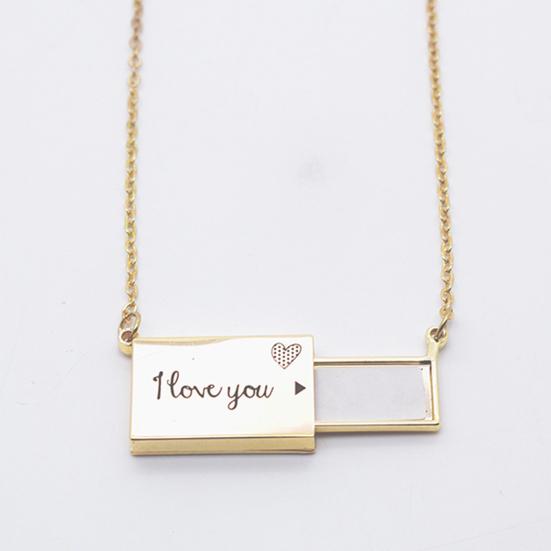 Rectangle Locket Necklace Photo Locket Pendant Necklace Memory Locket Necklace Keepsake Gift