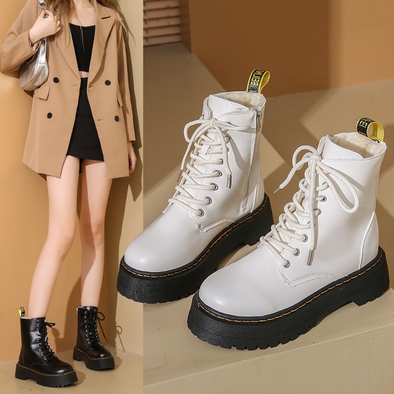 Winter Martin boots women handsome muffin thick-soled British wind locomotive short boots retro boots