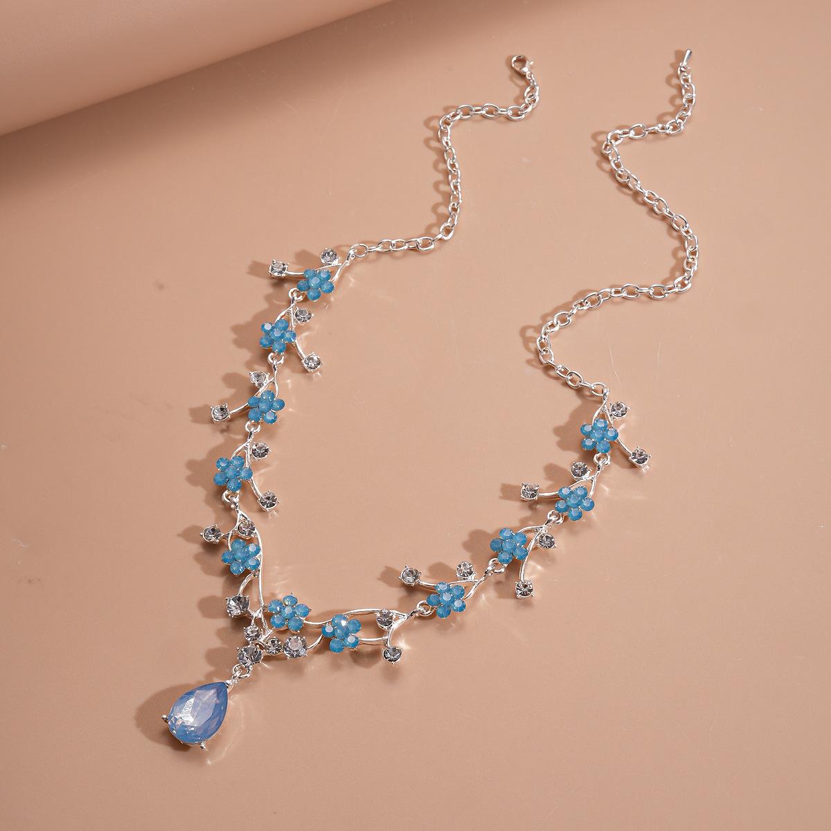 Светлый люкс бриллиантовый цветок капля воды кулон цепочка для свитера индивидуальность мода интернет-знаменитость темперамент ожерелье