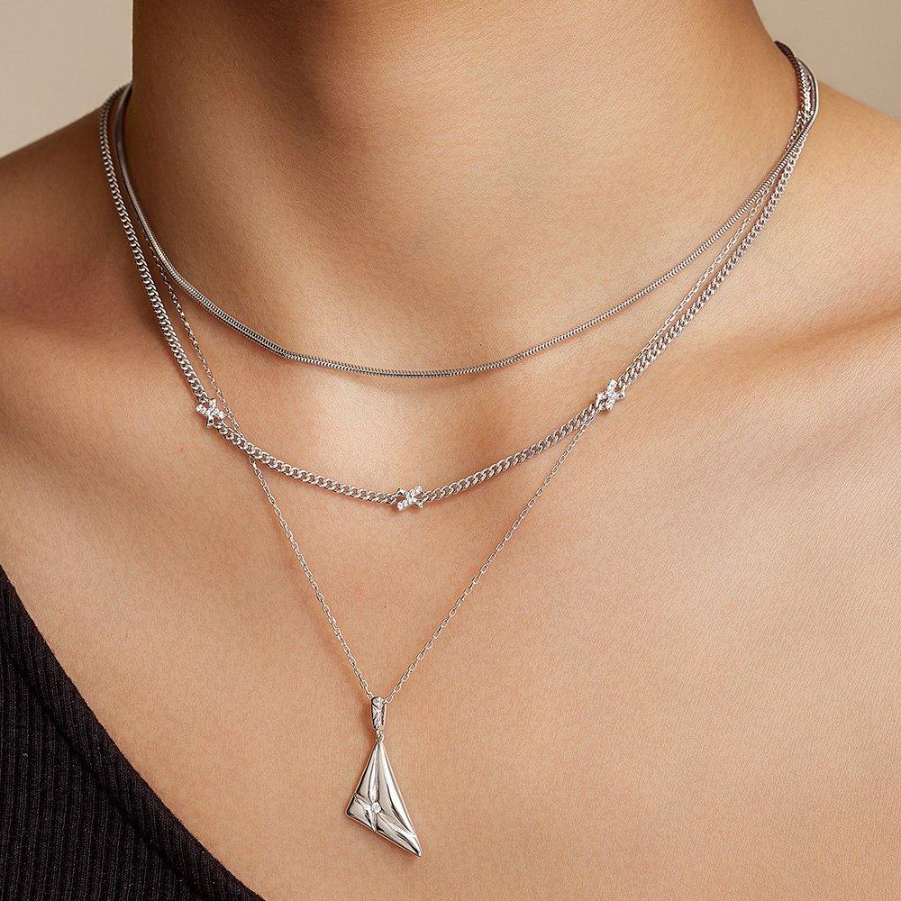 Silver Cross Station 925 Silver Necklace N061-05H