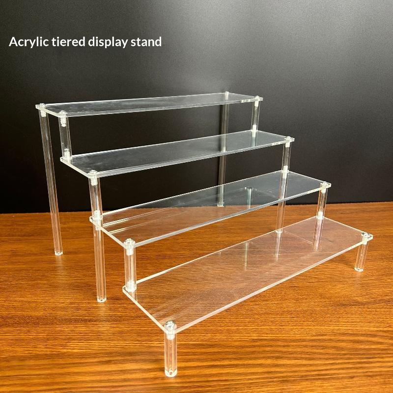 1 Ensemble d'Étagères de Rangement Boîtes Aveugles Trapézoïdales 20 cm 1-4 Couches Présentoir Acrylique Pour Cupcake Parfum Poupée Présentoir Durable