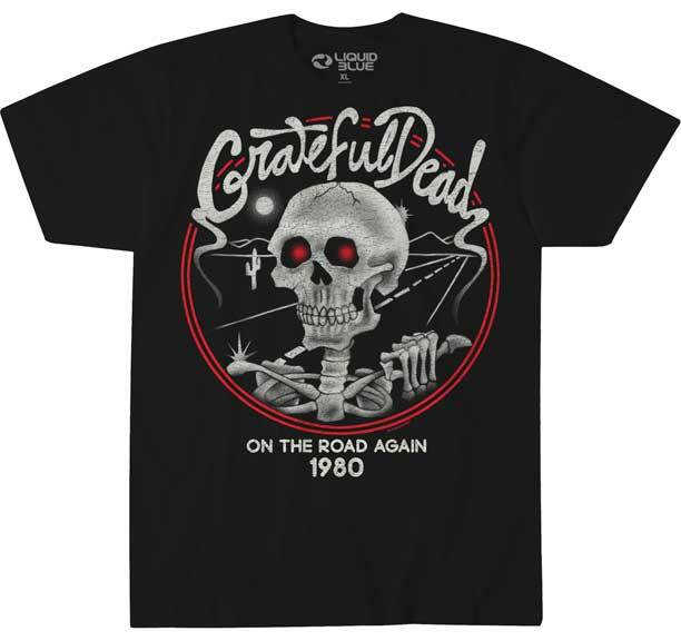 Grateful Dead Skeleton On The Road Again 1980 T-shirt