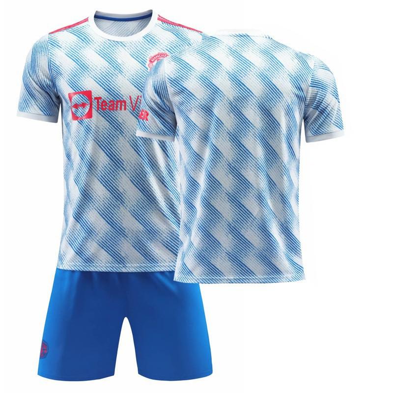 21-22 Red Devils Away No. 7 C Ronaldo Blue Jersey Set Football Uniform 6 Bogba Champions League Version Batch