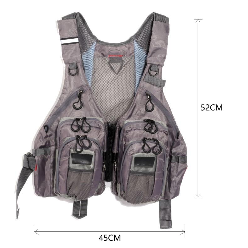 D97 Multi Pockets Breathable Angling Jacket Outdoor Fishing Clothing Lure Fishing Vest Fly Fishing Vest