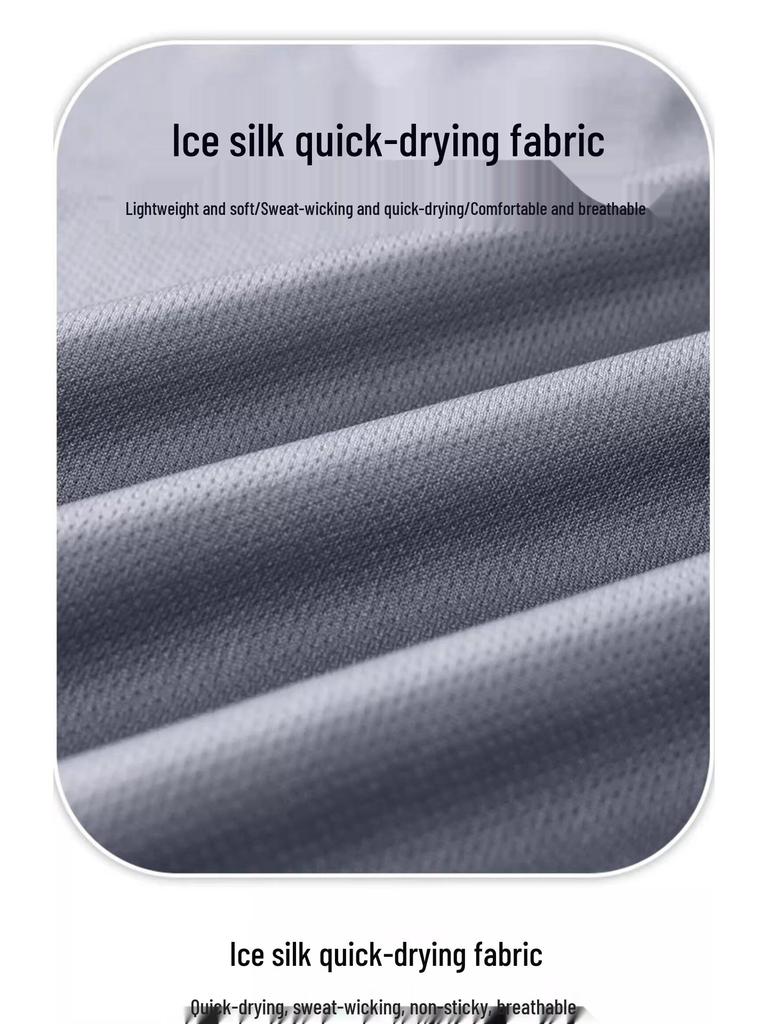 Men's Summer Fitness Sports Suit: Ice Silk Quick-Dry T-Shirt and Breathable Training Shorts.