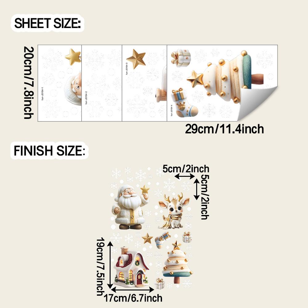 Creative and Realistic Christmas Atmosphere Decoration Stickers for Home Glass Doors and Windows