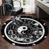 S Black White Sun Moon Constellations Round Rug Nonslip Area Rug Office Chair Mat Carpet For Living Room Bedroom Home Decor