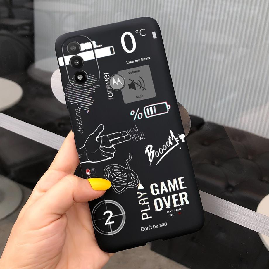 For Motorola Moto E40 Case Moto E20 E30 Cover Soft TPU Silicone Black Cartoon Dragon Astronaut Housing Etui For MotoE40 E 40 20 Moto E40