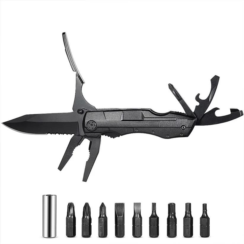 Multi Functional Portable Folding Pliers Tool,Edc Screwdriver Head Multifunctional Tool,Outdoor Survival Combination Tool.