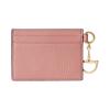 Gucci Softbit Gold Letter Charm Cow Leather Card Holder Women's Pink