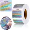 Silver Labels 1.5x1.8Inch Self-Adhesive Holography Wax Melting Warning Sticker Roll Waterproof Decal for Wax Package