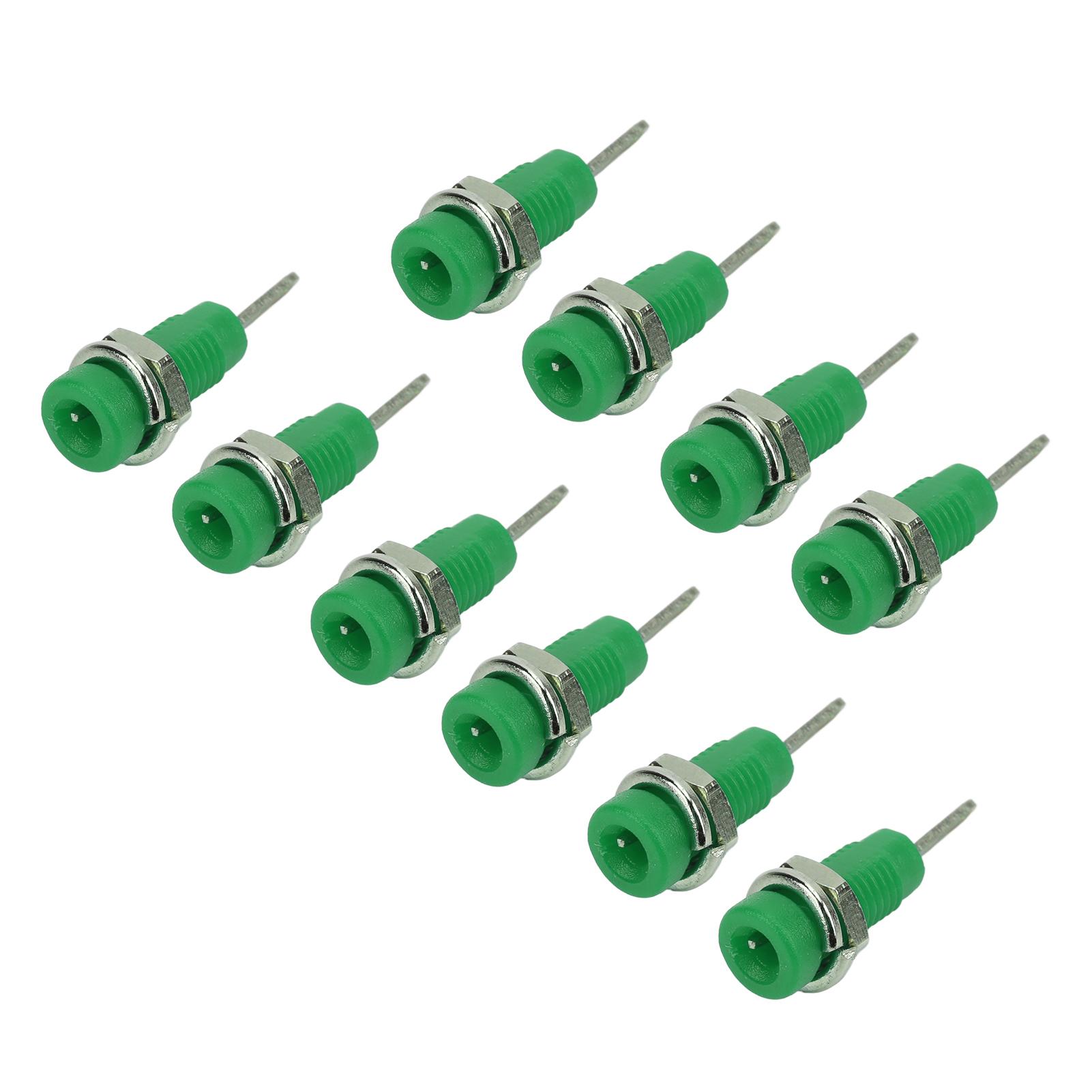 

10Pcs J.40003 2mm Banana Jack Panel Socket Extended Post Plug Adapter for Electronic Instrument зелений