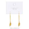Gold Plated Cross-Border New Korean Fashion Trendy Earrings  Long Tassel Leaf Female Earrings Jewelry