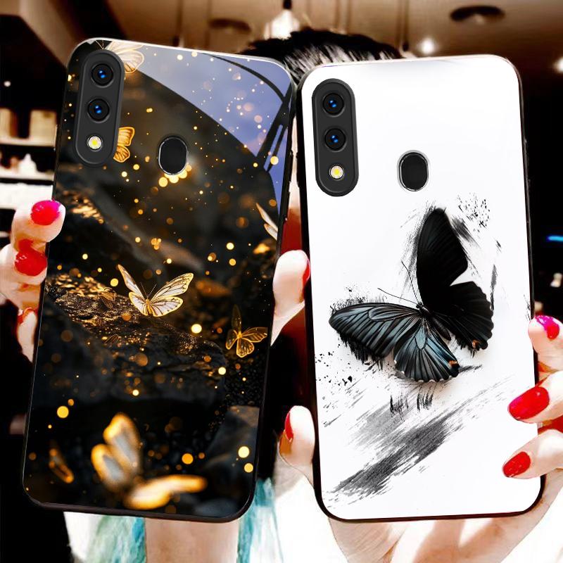 Farfalla misteriosa Per Samsung A20 30 A22 23 24 25 26 31 32 33 A34 35 42 50 51 52 53 54 55 56 70 71 72 73 cover per telefono in vetro