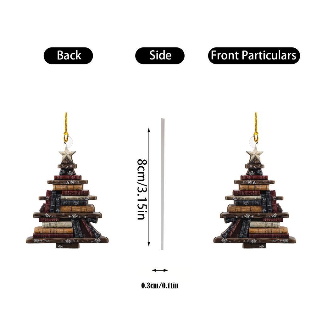 Christmas Book Tree Ornament ACRYLIC, Book Gift, Book Lover Gift, Book Ornament, Book Gift, Book Lover Gift, Librarian Gift