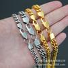 Unisex European & American Style Stainless Steel Cuban Link Chain Necklace with Day-Character Pendant, 6/8/10/12mm Wide.