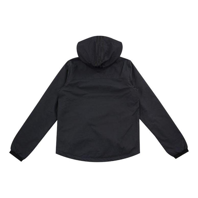 Adidas Neo Fleece Lined Windproof Hooded Zip Long Sleeve Windbreaker Men Outerwear Black CD3526