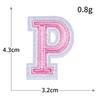 Exquisite Pink Embroidered Alphabet Patch for Jackets & DIY Decor