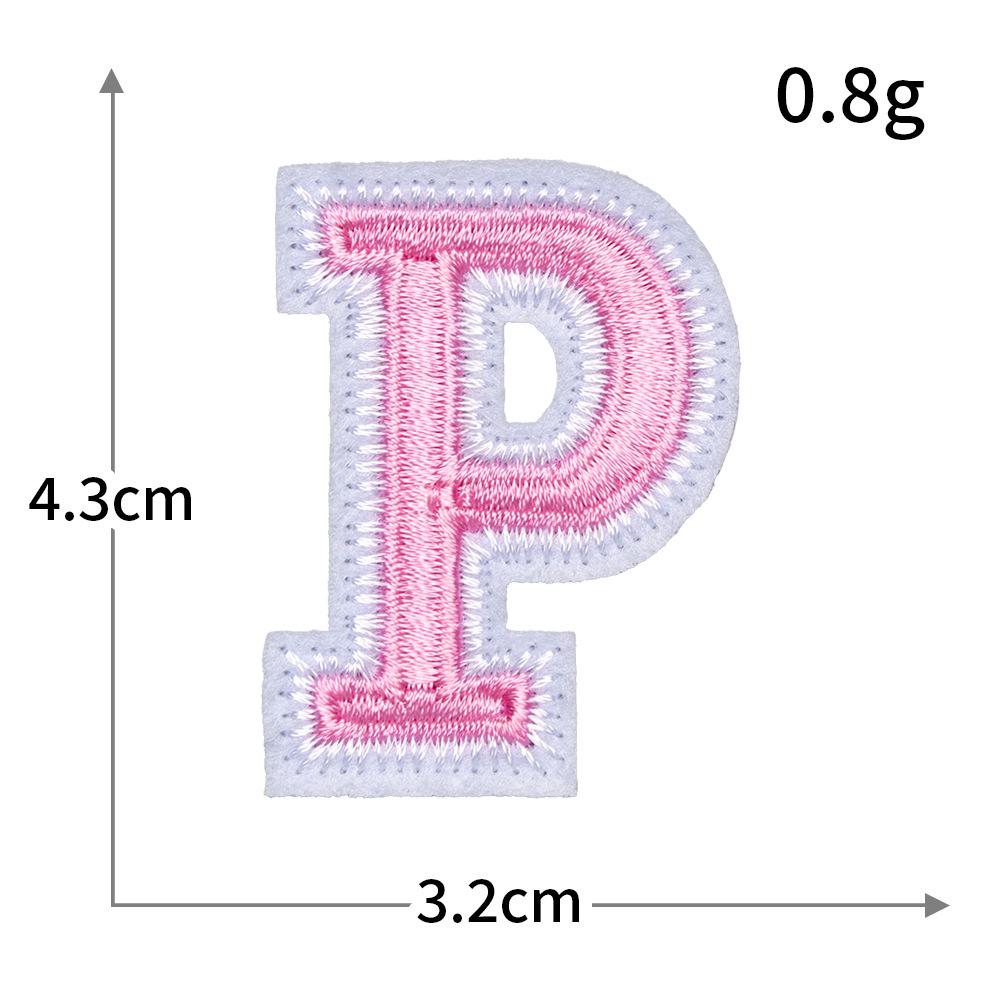 Exquisite Pink Embroidered Alphabet Patch for Jackets & DIY Decor