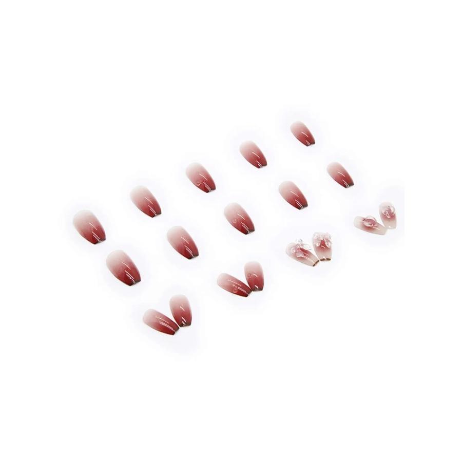 Farbverlauf Aufnäher Liebe Pfirsich Schleife Fotochrome Stereo Tragen Nagel Falscher Nagel