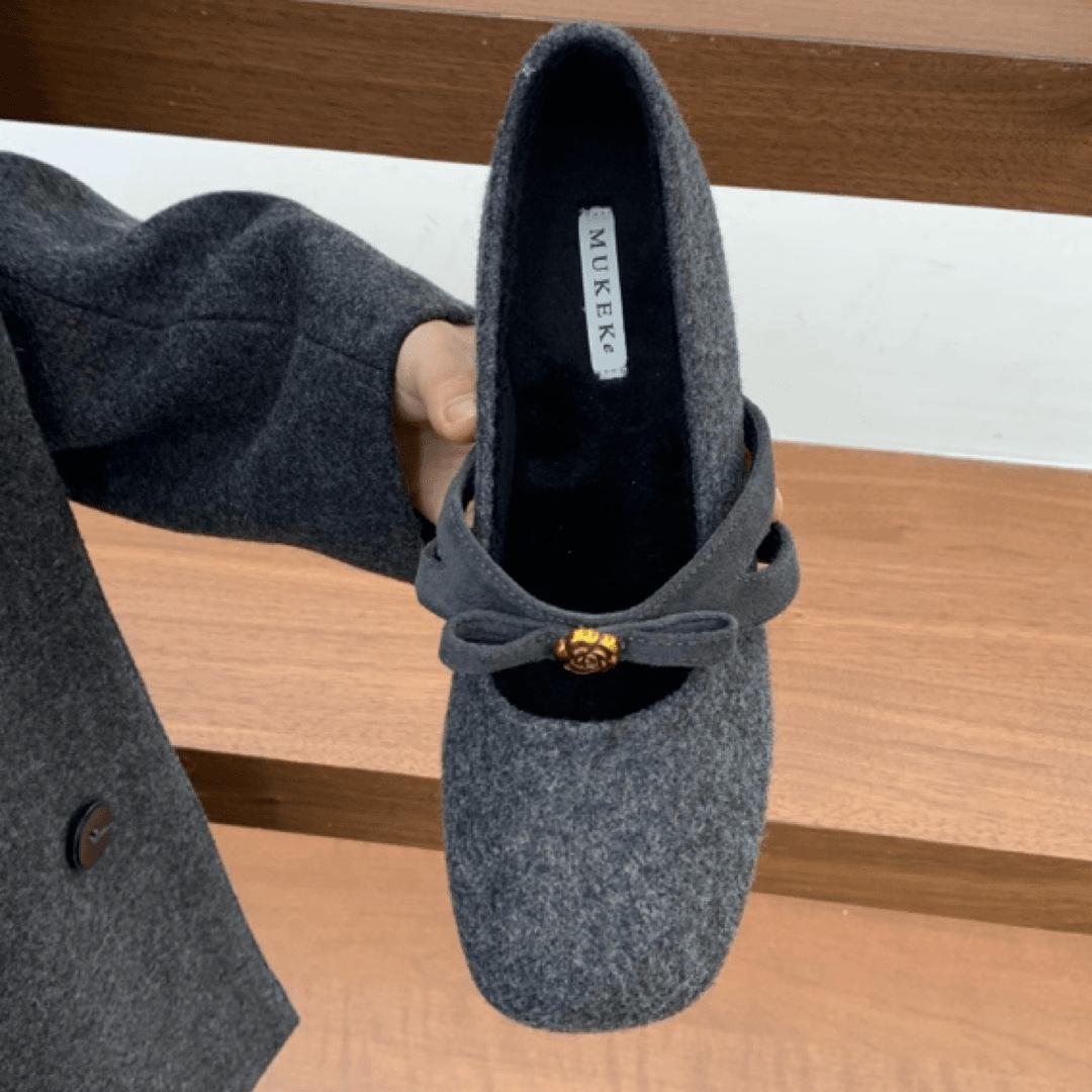 

Внутренние увеличивающие серые плюшевые туфли модные серые носить интернет-знаменитость блогер Мэри Джейн высокий каблук плюшевые хлопковые туфли 39