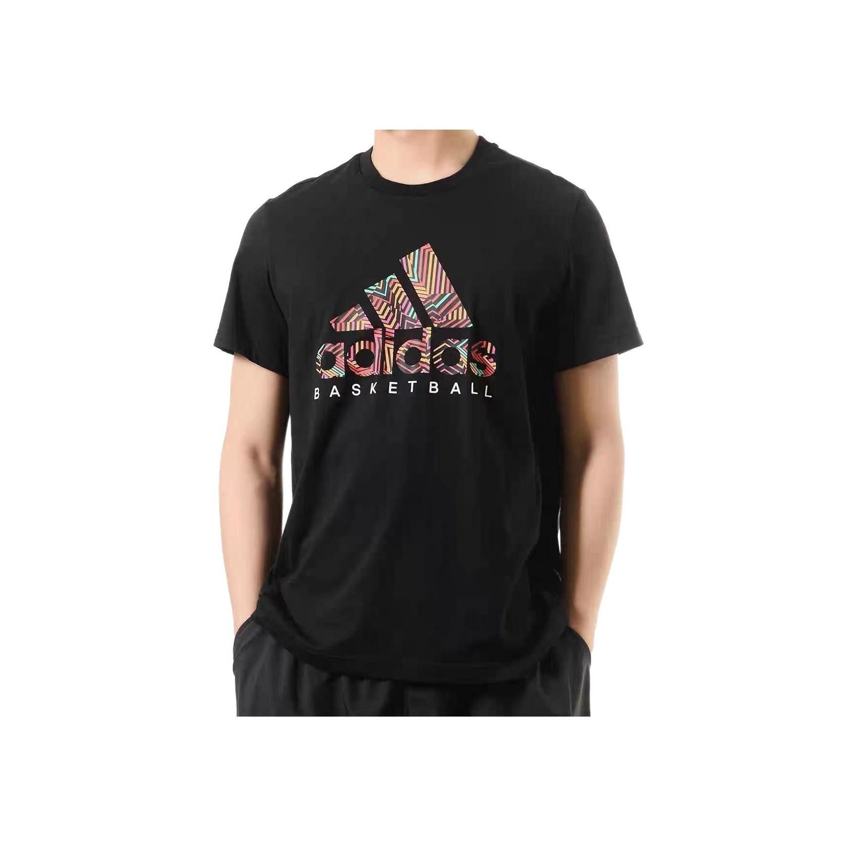 

Adidas Повседневная спортивная футболка с логотипом для мужчин, топы, черная DN8359 L