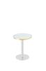 Modern Round Side Table, Marble-Look Tabletop with Golden Rim, Sturdy Metal Frame in Black/Gold/Silver, Coffee Table, Nightstand or Balcony Table