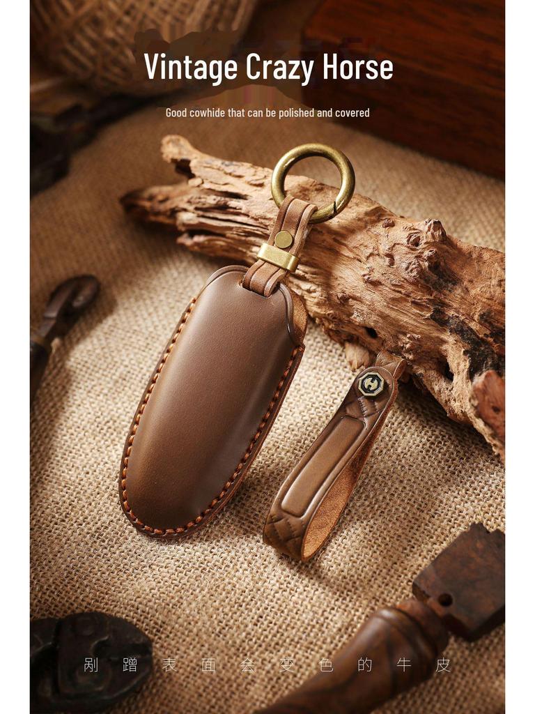 Retro Skórzany Pokrowiec na Kluczyk Samochodowy dla Lincoln Aviator/Navigator