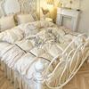 Four-piece Set of Pure Cotton Bedding French Lace Quilt Cover, Bed Sheet Pillowcase Set