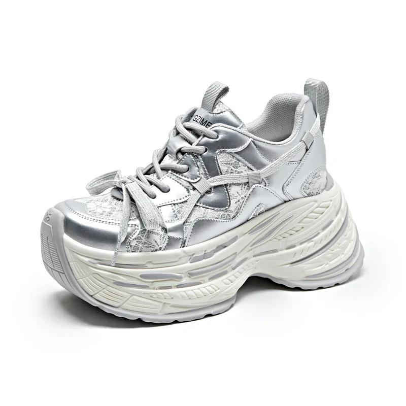 Fashion 8cm New Air Mesh Breathable Summer Spring Autumn Chunky Sneakers Platform Shoes Women Fashion Sneakers Wedge Women Casual Shoes