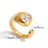 Yori Fashion Stainless Steel Open Ring Golden PVD Ring for Women Delicate Trendy Finger Jewelry Accessories Wholesale