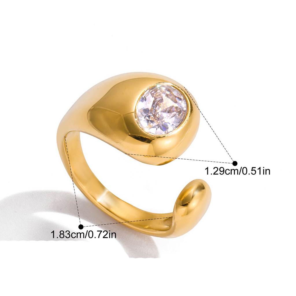 Yori Fashion Stainless Steel Open Ring Golden PVD Ring for Women Delicate Trendy Finger Jewelry Accessories Wholesale