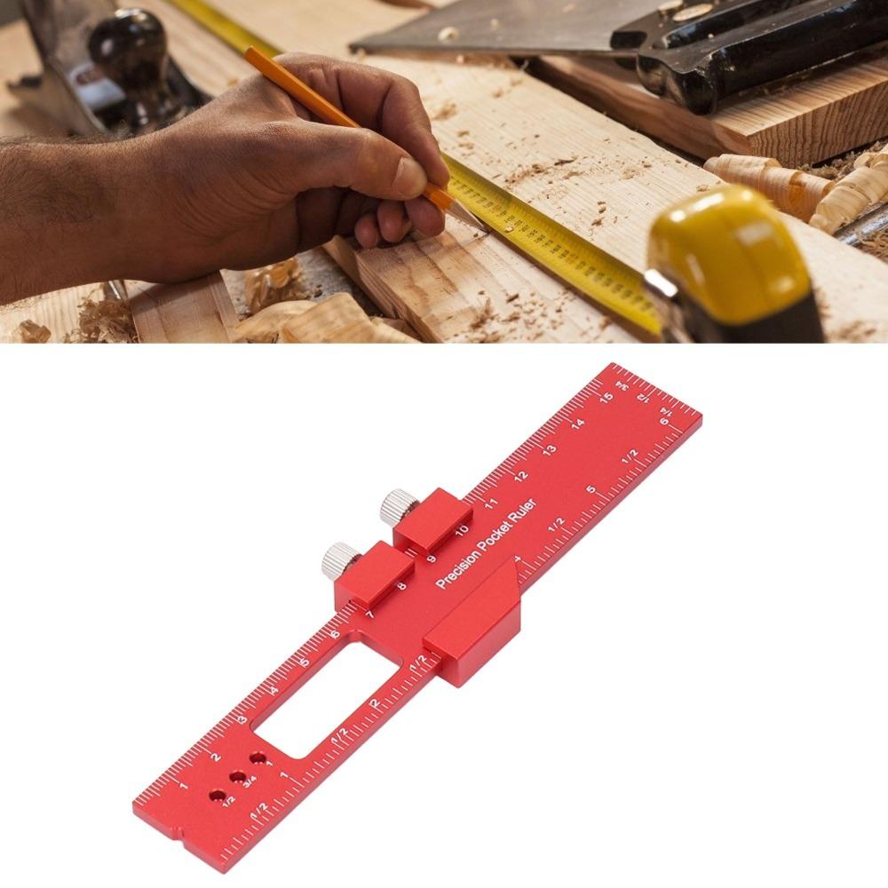 Aluminum Alloy Adjustable Sliding Stop Ruler Clear Scales T Type Scribing Ruler Marking