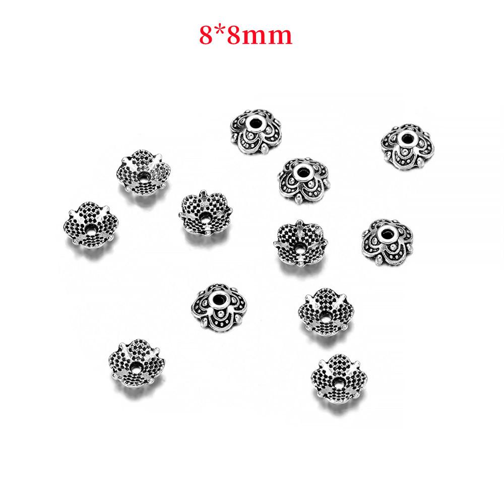 

50 шт./лот 7, 8, 9, 10 мм, лепестки, бусины, колпачки с цветком, резные свободные концы, колпачки для бисера, конус для изготовления ювелирных изделий своими руками, фурнитура, серьги 8mm