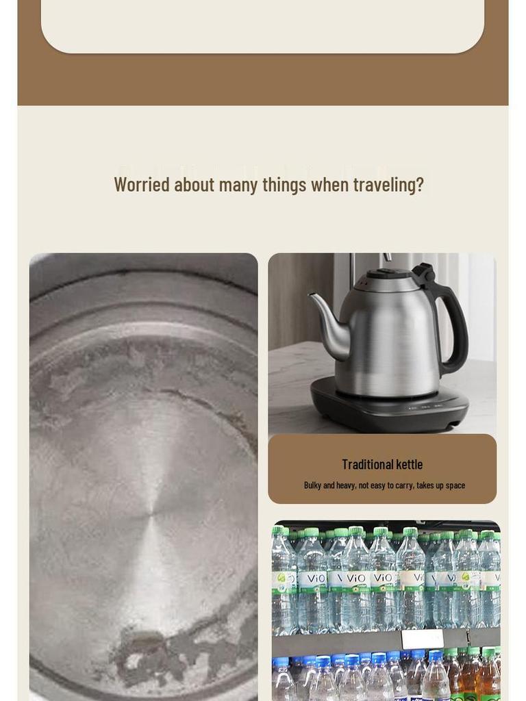 Portable Mini Smart Electric Kettle and Insulated Water Cup with USB Charging for Travel.