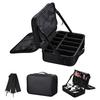 Large Capacity Travel Makeup Case, Portable Artist Organizer with Adjustable Dividers and Shoulder Strap for Toiletries Jewelry